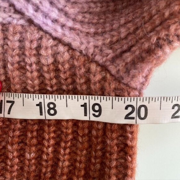 Madewell Space Dyed Button Shoulder Wool Alpaca Sweater Sz M Pink & Rust NB392 - Picture 9 of 10